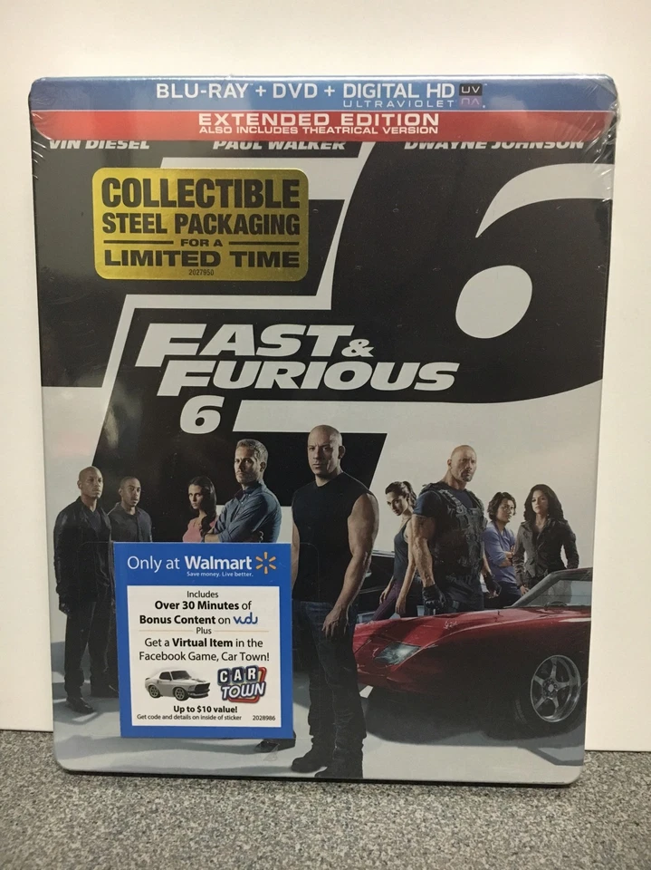FAST & FURIOUS 6 "BRAND NEW" RARE STEELBOOK DVD+BLU-RAY+DIGITAL HD SET - Image 1 of 1
