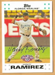 HANLEY RAMIREZ FLORIDA MARLINS #94 - TOPPS DÍA DE APERTURA DORADO CASI NUEVO - NUEVO CONJUNTO 2007 - Imagen 1 de 2