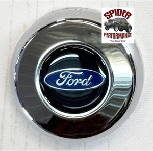Steering wheel chrome FORD BLUE OVAL horn button kit - Foto 1 di 4