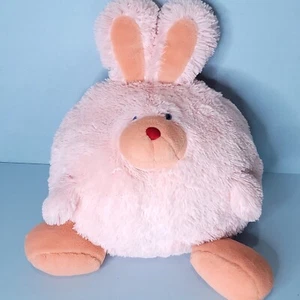 Easter Bunny Rabbit Pink Orange Furry Plush Stuffed Doll Toy Soft Large Pillow  - Picture 1 of 9