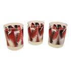 Georges Briard? Red and Black Low Ball Glass Retro MCM Set of 3 Rare