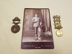 Indian War Era New York National Guard Marksman Medal Group Ladder Badge & Image - Picture 1 of 12