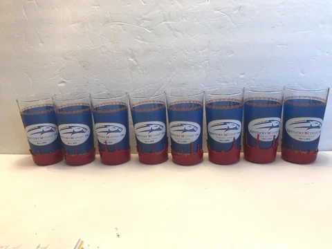 SET OF 8 KENTUCKY DERBY #136, 2010 MINT JULEP GLASSES, WITH WAX BOTTOMS & HOLOGR Cover