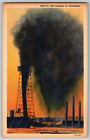 Oklahoma OK - Oil Gushers ONC71 - Linen - Vintage Postcard - Unposted