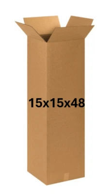 15" x 15" x 48"  CARDBOARD BOX - 200 lb - SINGLE BOX - TALL - Image 1 of 4