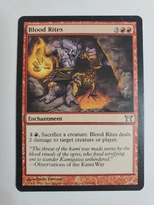 MTG Magic The Gathering Card Blood Rites Enchantment Red Champions of Kamigawa  - Image 1 of 2