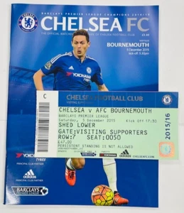 2015/16 CHELSEA V BOURNEMOUTH 05-12-2015 PREMIER LEAGUE & TICKET 1ST SEASON - Picture 1 of 1