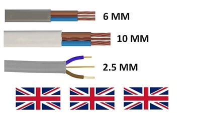 Twin and Bare Earth Electric Cable 6242Y T&E Lights Sockets 2.5, 6, 10 mm - Image 1 of 4