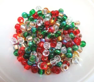 GRÖSSE 6/0 ~ ROCKIN XMAS MIX ~ GLAS ROCAILLES SET ~ 28 Gramm - Bild 1 von 1