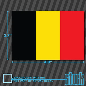 Belgian Flag - 4"x 2.7"- vinyl decal sticker self adhesive country Belgium B - Bild 1 von 1