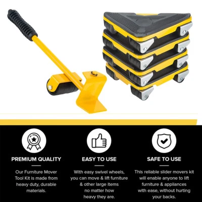 5 tlg Transportroller Set 300 kg Möbelheber Umzughelfer Möbelrollen Möbelrücker - Bild 1 von 4