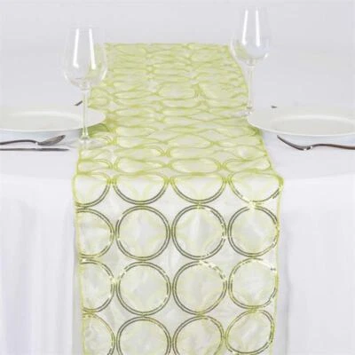20 Wholesale Lot CIRCLE SEQUIN 14x108" TABLE RUNNERS Wedding Party Decorations - Image 1 of 3
