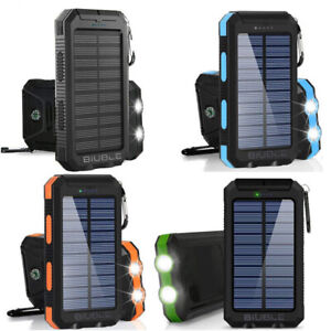 Portable Solar Power Bank 900000mAh Battery Charger 2USB LED For Mobile Phone