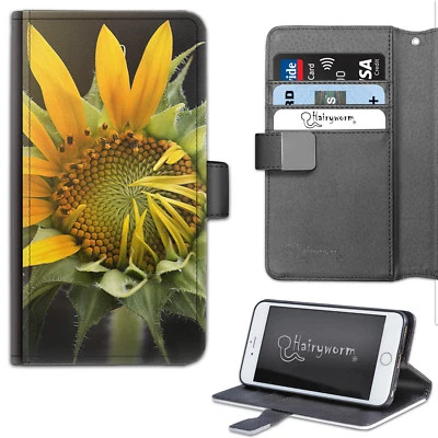 Yellow Sunflower Phone Case;PU Leather Flip Case Cover For Samsung;Apple - Image 1 of 4