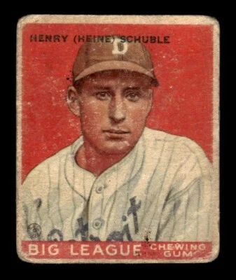 1933 Goudey Heinie Schuble #4 RC POOR to GOOD EXACT SCAN - LOW GRADE SET FILLER - Image 1 of 2