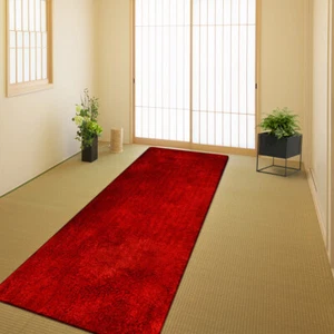Eco-Friendly Hand Tufted Shag Polyester Runner Area Rug Solid Red BBH Home - Picture 1 of 4
