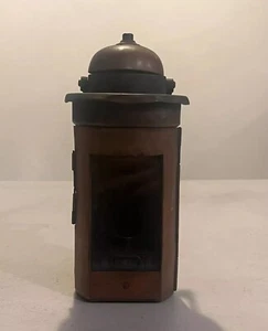 Vintage Brass Kerosene Ship's Lantern Wood Handle Patina Sailor - Picture 1 of 13