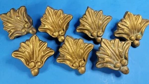 Roseta medallón tiradores de cajón latón macizo con placa de respaldo decorativa 7 unidades - Imagen 1 de 5