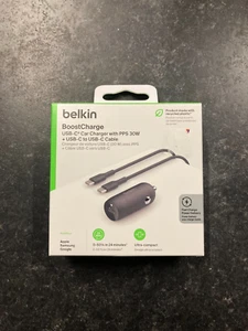BELKIN BOOSTCHARGE USB-C CAR CHARGER WITH PPS 30W & USB-C TO USB-C CABLE - Zdjęcie 1 z 1
