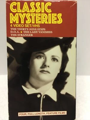 Classic Mysteries Vhs 4 Video Set The 39 Steps-DOA-The Lady Vanishes-The Strange - Image 1 of 4