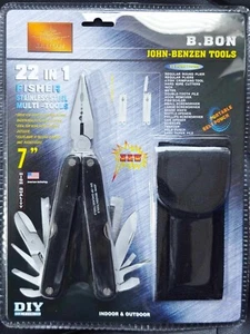 B.Bon Multitool 22 in 1, Multifunktionswerkzeug, Gürteltasche 7" Schwarz - Bild 1 von 2