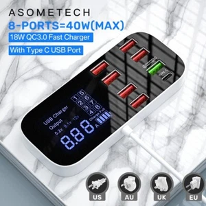 Chargeur De Téléphone USB 40W QC3.0 Type C, Chargeur Rapide à 8 Ports, Station - Imagen 1 de 8