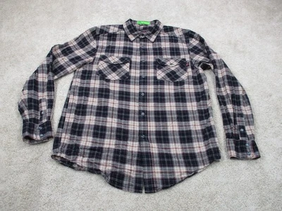 Camisa Independent Truck Company Para Hombre Mediana Marrón Azul Franela Perla Patinador a Presión Foto 1 de 4