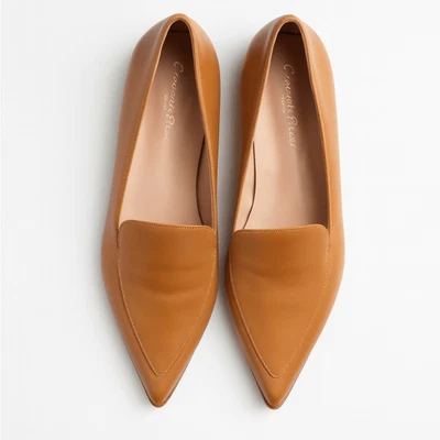 NUEVO Gianvito Rossi Cuero Punta Planos 38 Foto 1 de 4