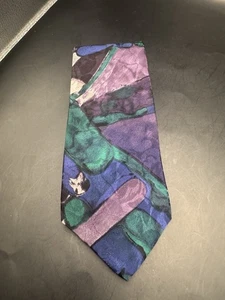Arnold Palmer Men's Silk Necktie Abstract Purple Blue Green Vintage 3.5”W - Picture 1 of 7