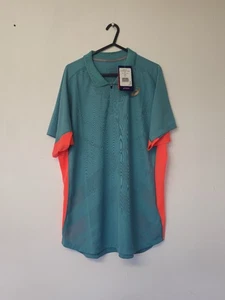 ASICS Men's Tennis / Sports Gel-Cool Polo Shirt Techno Cyan Size XL Large NEW - Picture 1 of 5