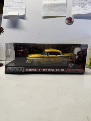 Jada Marvel 1957 CHEVROLET BEL AIR 1:24 Scale  DEADPOOL Diecast - damaged box - Image 1 of 4