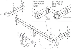 Barra de remolque de acero automotriz Towtrust cuello de cisne para Audi A6 Estate 2005 a 2011 - Imagen 1 de 8