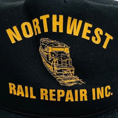 Gorra de béisbol Northwest Rail Repair Snapback Trucker de colección tren negro amarillo Foto 1 de 4