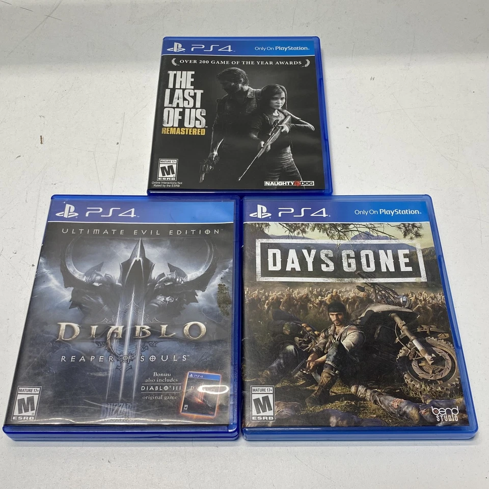 PlayStation 4 Bundle: Days Gone, The Last of Us Remastered & Diablo III - Image 1 of 4