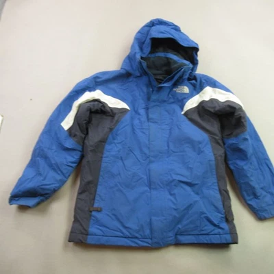 North Face Coat Boys Large Long Sleeve Full Zip Pockets Outdoors Hooded Blue - Image 1 of 4