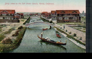 Gondola sul canale, Venezia, CA, UDB cartolina antica C1 - Foto 1 di 2