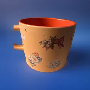 Urban Outfitters Hidden Peekaboo Orange Blumen Kaffeebecher! Wunderschön! Neu mit Etikett 14,5 Oz. - Bild 1 von 8