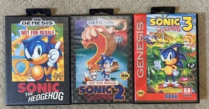 Sega Genesis Lot Sonic the Hedgehog 1 2 3 CIB Complete Video Games w/ Manuals - Picture 1 of 15