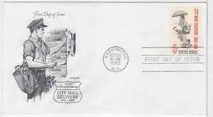 TurtlesTradingPost- City Mail Delivery  #1238 1963 FDC Artmaster Cachet - Picture 1 of 1
