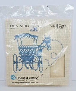 VTG Charles Craft Aida Cross Stitch Fabric 18 Count 12"x18" Ecru Cotton - Picture 1 of 2