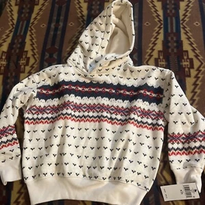 polo ralph lauren Fair Isle Fleece Hoodie sweatshirt size girl S 7 msrp $98 new - Picture 1 of 7
