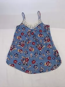 Two Beautiful Maternity Spaghetti Strap Tank Size Small Blue Floral Print - Picture 1 of 9