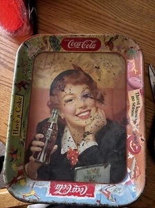 Vassoio servizio decorativo colorato originale Coca Cola, Coca Cola 10x13 anni 50 - Foto 1 di 2
