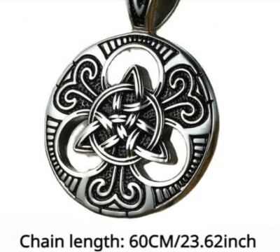 Collana Uomo colore argento Simbolo Vintage Ciondolo A Triangolo - Immagine 1 di 2