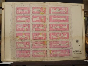 New York Manhattan Map, 1914 Park Ave to 2nd St. 110th to 116th R3#91 - Picture 1 of 1
