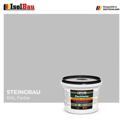ISOLBAU Dachfarbe Sockelfarbe Steingrau 4 kg Fassadenfarbe RAL Farbe Polymermembran