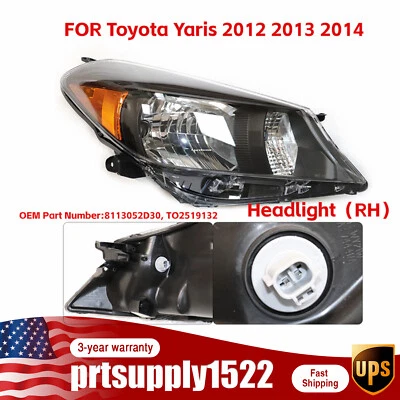 For Toyota Yaris 2012-2014 Hatchback Headlight Headlamp Right Passenger Side NEW - Imagem 1 de 4