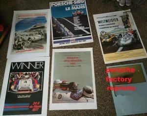 5  Porsche factory posters reprinted in Germany 1953 to 1983  18x27 inches Used - Picture 1 of 1
