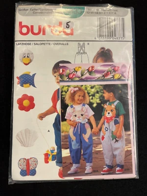 Burda 4833 Overalls Pattern 12M, 18M, 2, 3, 4 New - Image 1 of 2