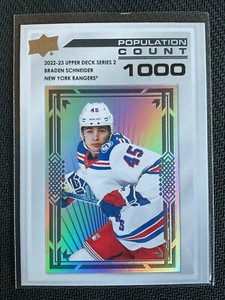 Braden Schneider 2022-23 Upper Deck Population Count 1000 RC Card #PC-31
